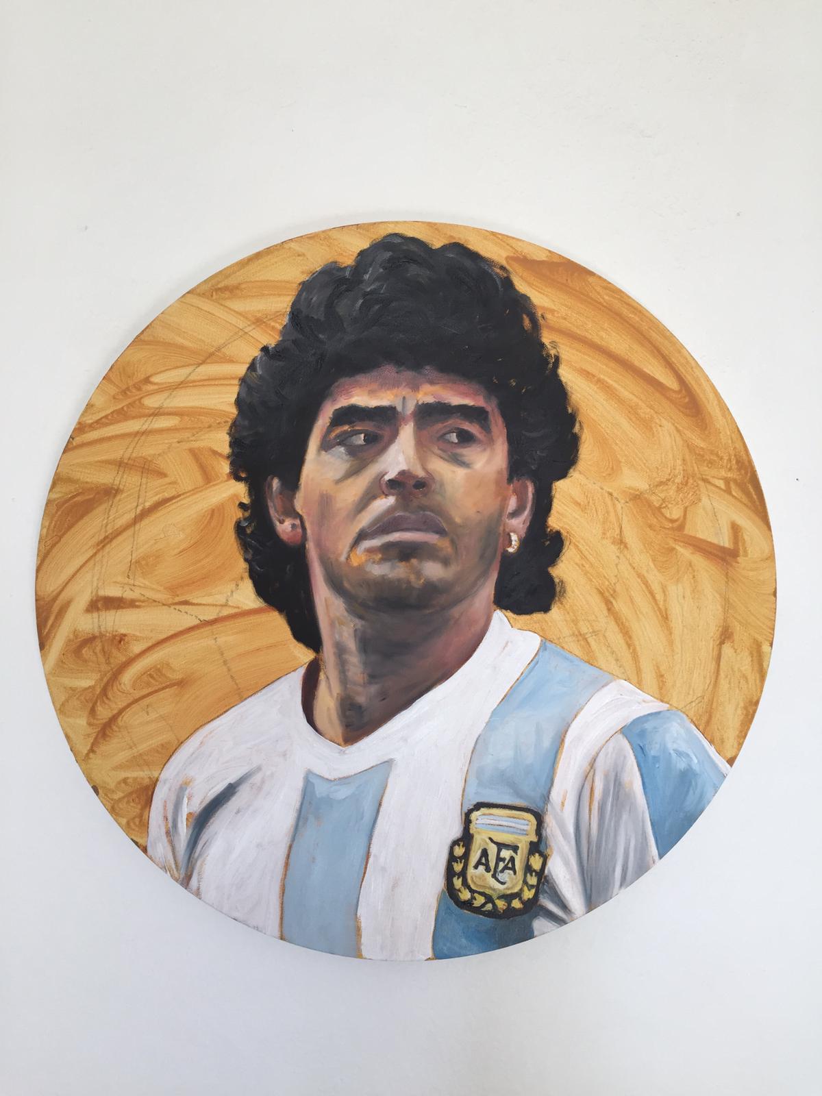 Pittura di Maradona