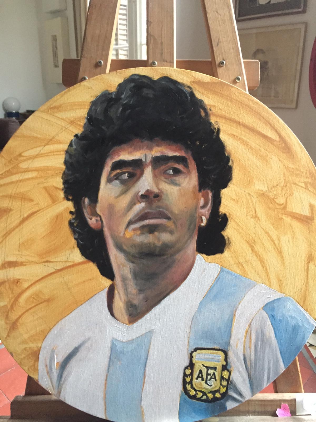 Painting of Maradona
